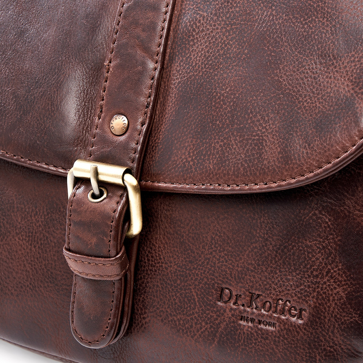 Сумка через плечо Dr.Koffer из натуральной кожи коричневая