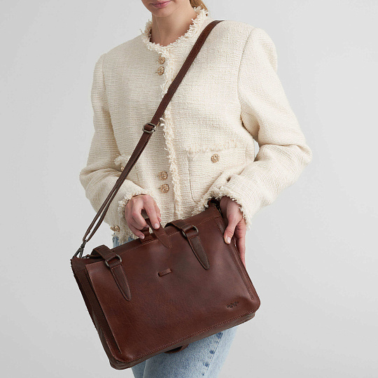 Женская сумка Dr.Koffer из натуральной кожи светло-коричневая