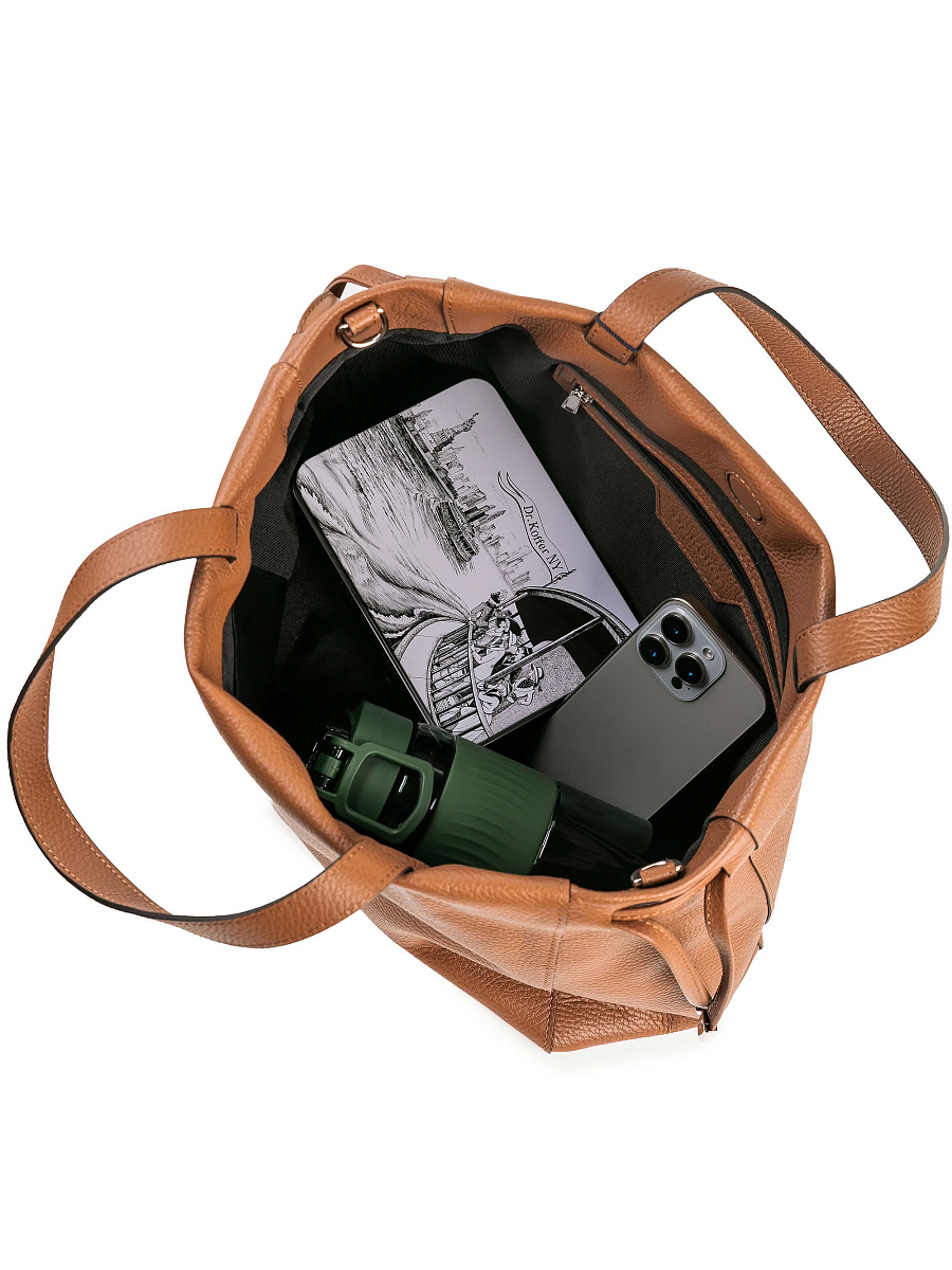 Женская сумка Dr. Koffer из натуральной кожи коричневая