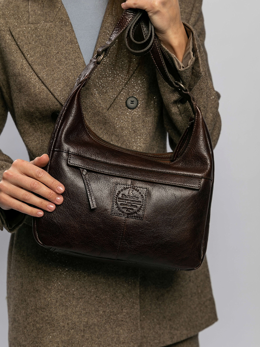 Женская сумка Dr.Koffer из натуральной кожи коричневая