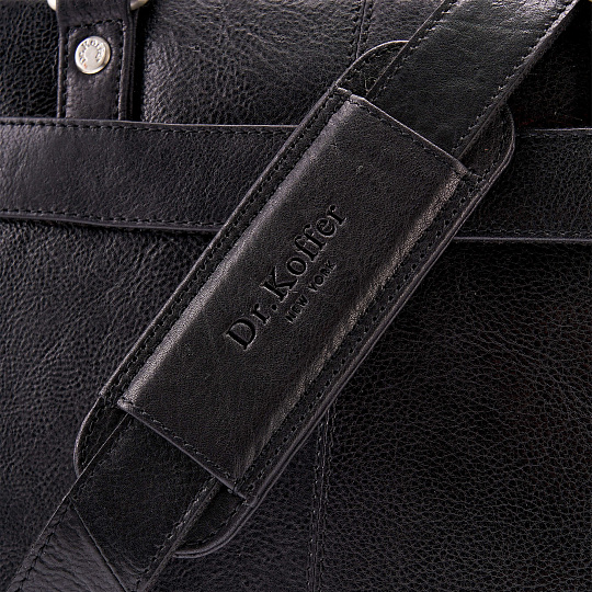 Деловая сумка Dr.Koffer из натуральной кожи черная