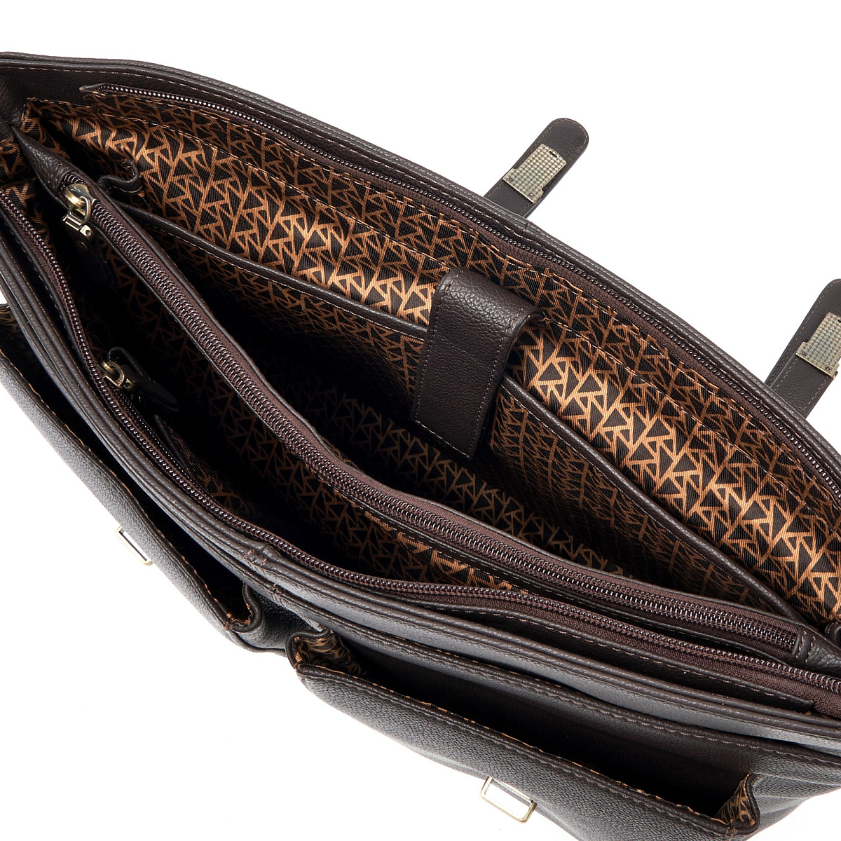 Портфель Dr.Koffer из натуральной кожи темно-коричневый