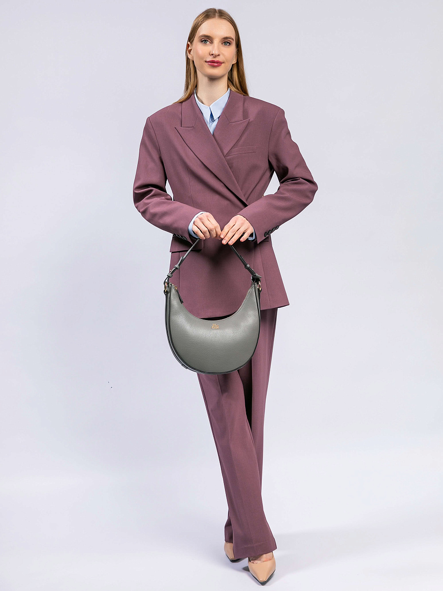 Женская сумка Dr. Koffer из натуральной кожи серая