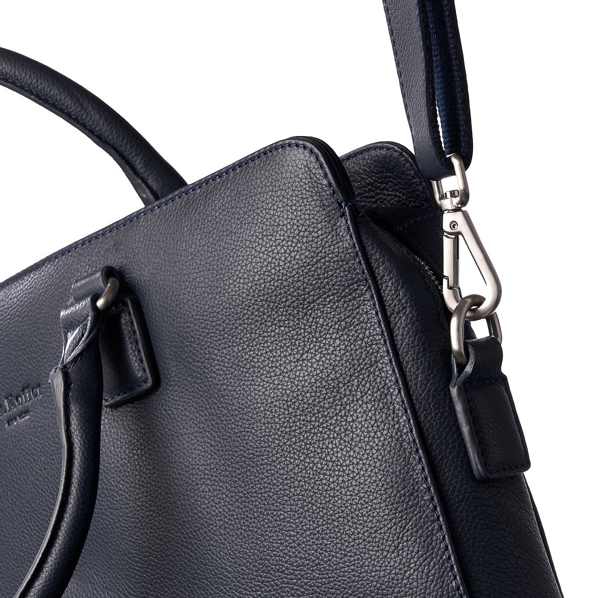 Деловая сумка Dr.Koffer из натуральной кожи синяя