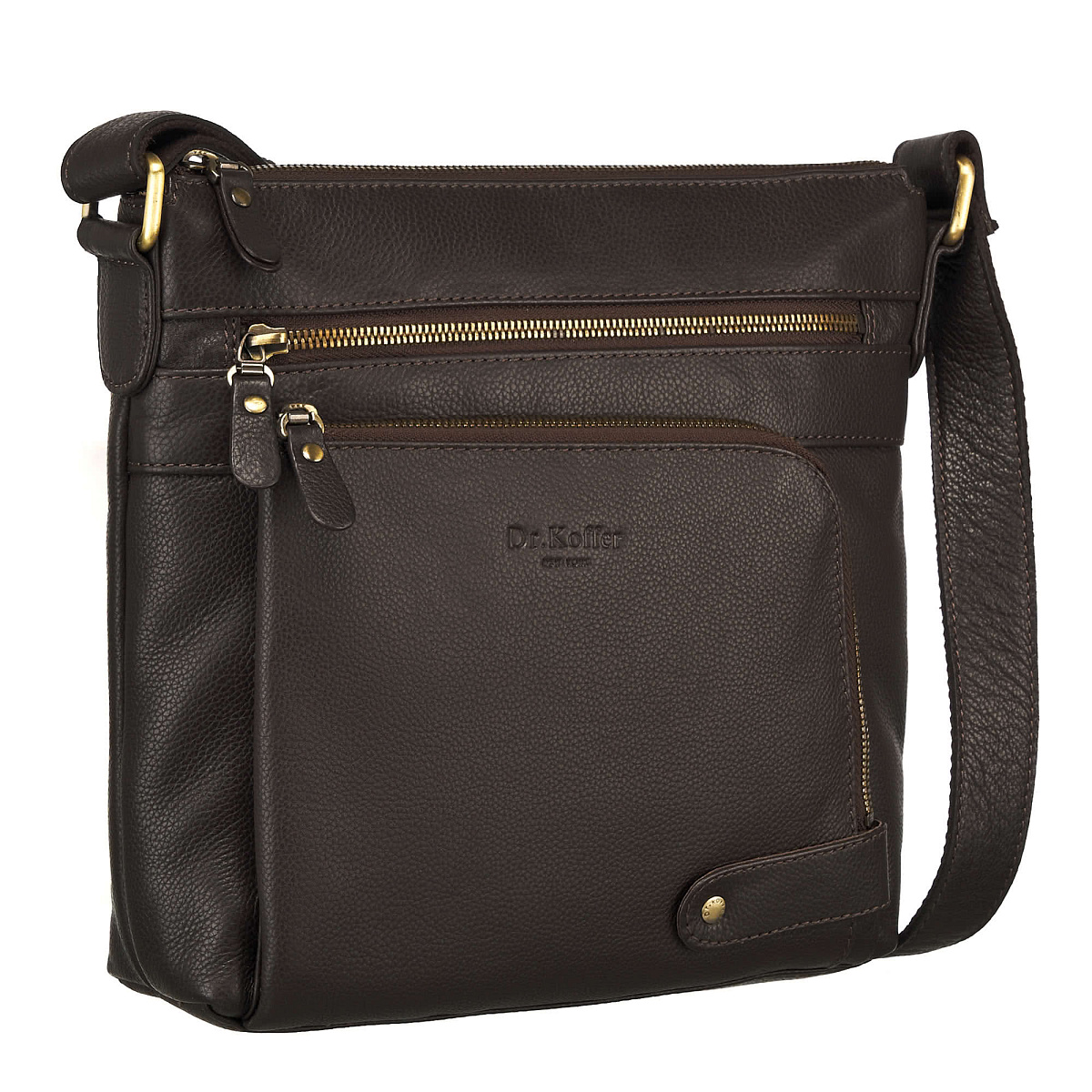 Сумка через плечо Dr.Koffer из натуральной кожи коричневая