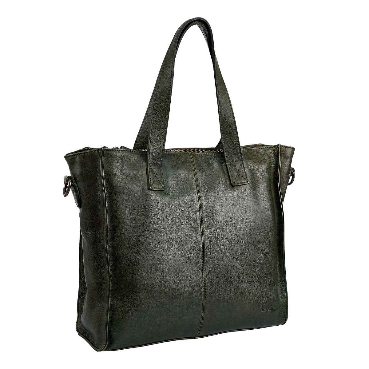 Деловая сумка Dr.Koffer из натуральной кожи зеленая