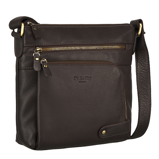 Сумка через плечо Dr.Koffer из натуральной кожи коричневая