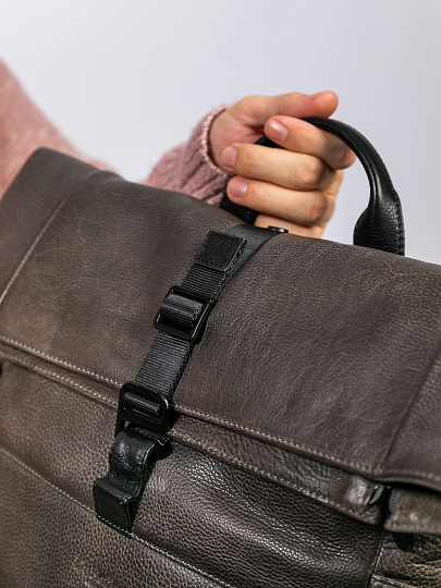 Рюкзак Dr. Koffer из натуральной кожи серый