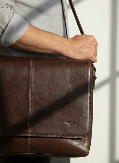 Деловая сумка Dr.Koffer из натуральной кожи коричневая
