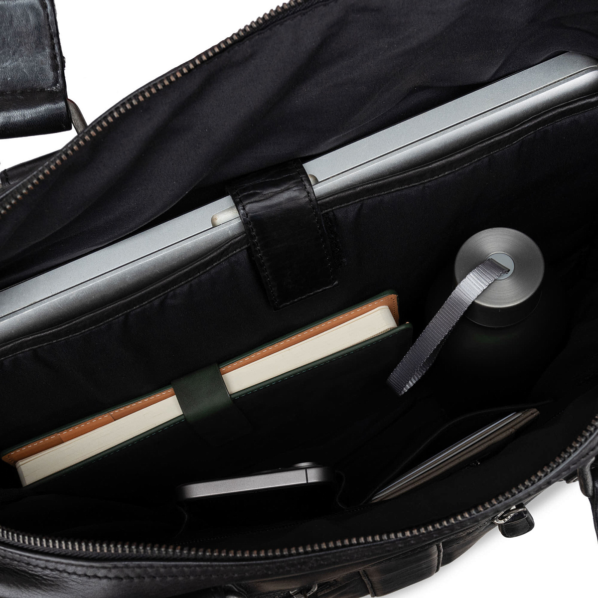 Деловая сумка Dr.Koffer из натуральной кожи черная