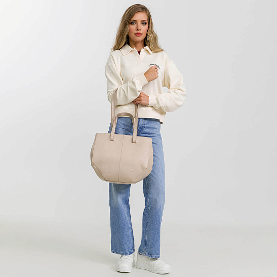 Женская сумка Dr. Koffer из натуральной кожи бежевая