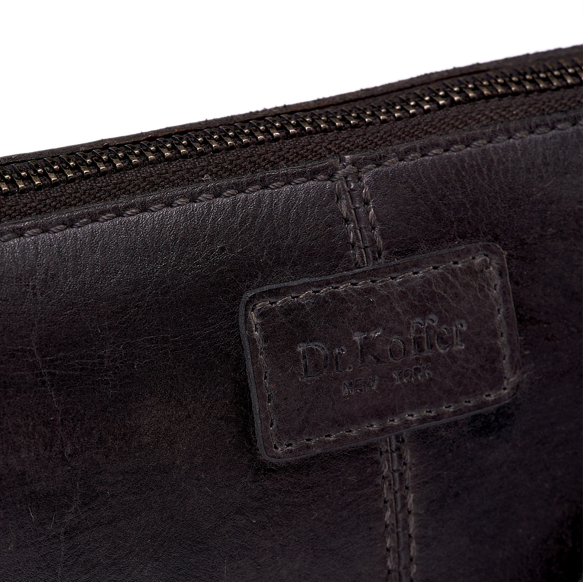 Сумка через плечо Dr.Koffer из натуральной кожи серая