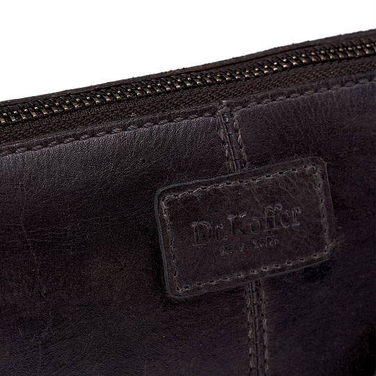 Сумка через плечо Dr.Koffer из натуральной кожи серая