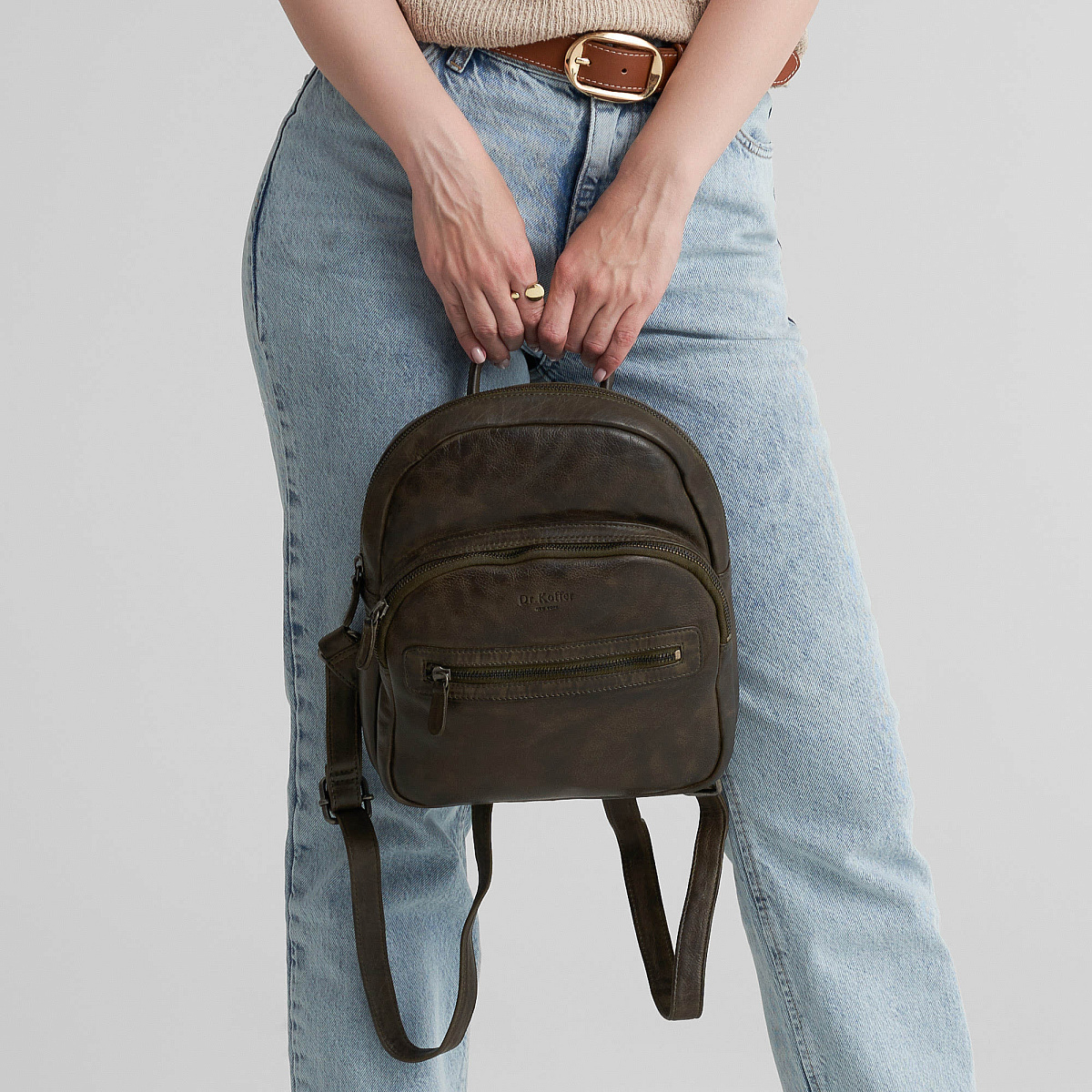 Рюкзак Dr.Koffer из натуральной кожи коричневый