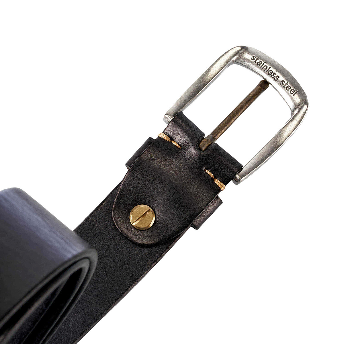 Черный мужской ремень из натуральной кожи Dr. Koffer