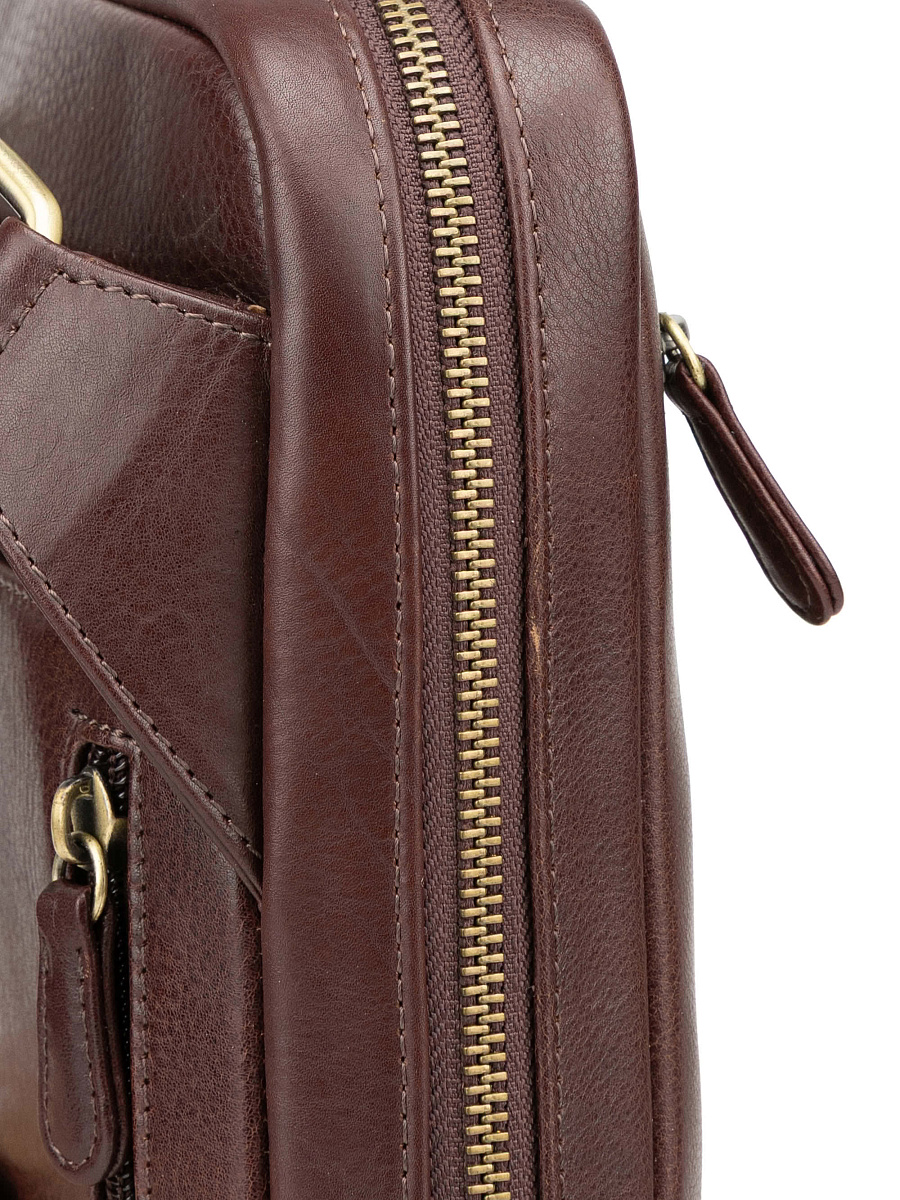 Сумка через плечо Dr. Koffer из натуральной кожи коричневая