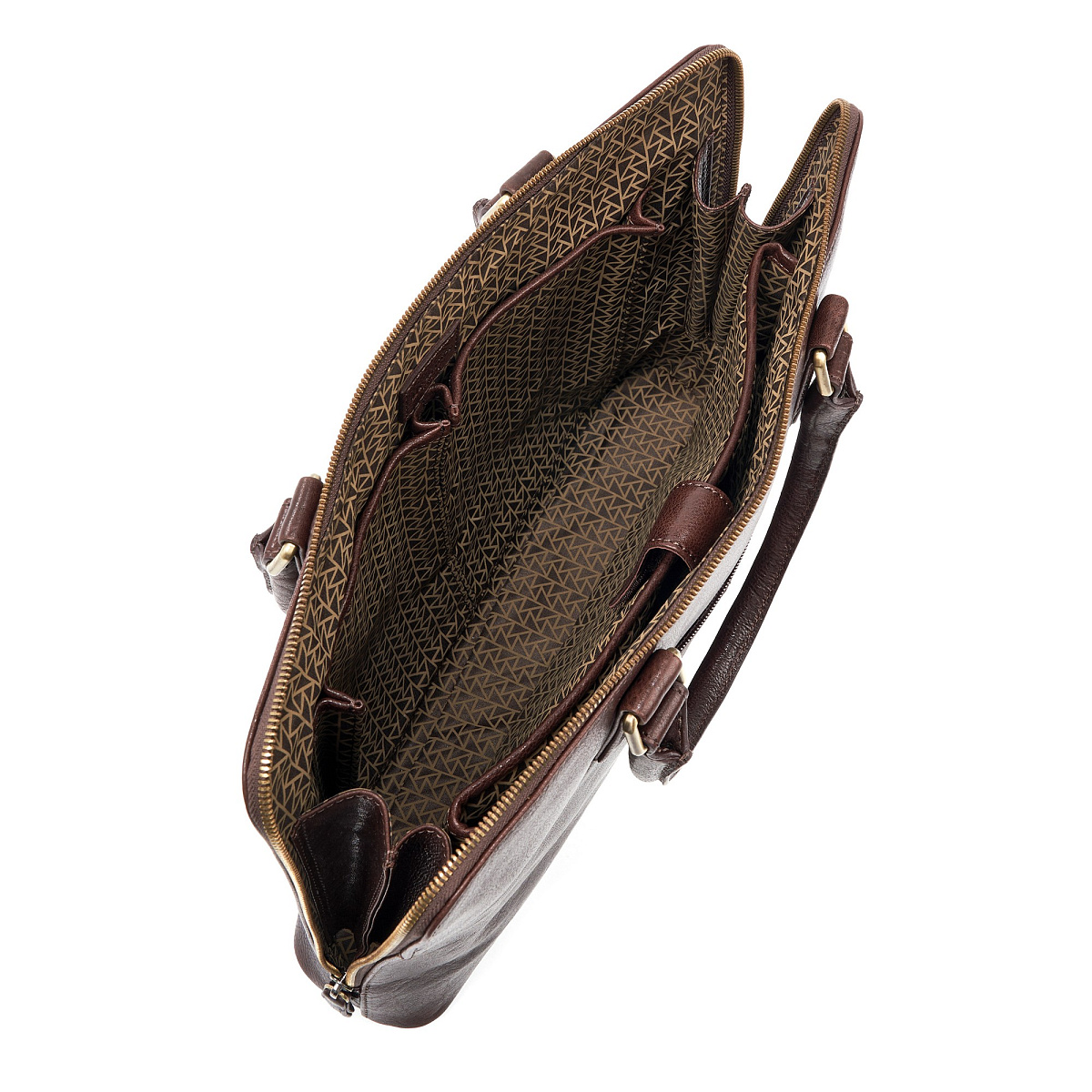 Деловая сумка Dr.Koffer из натуральной кожи темно-коричневая