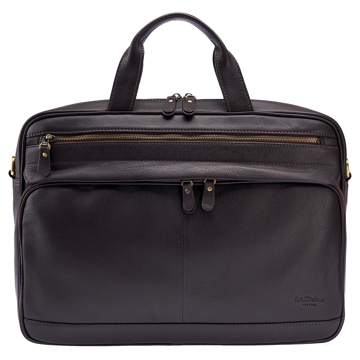 Деловая сумка Dr.Koffer из натуральной кожи темно-коричневая