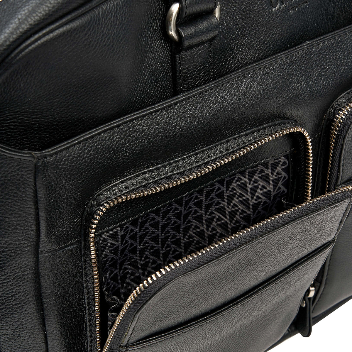 Деловая сумка Dr.Koffer из натуральной кожи черная