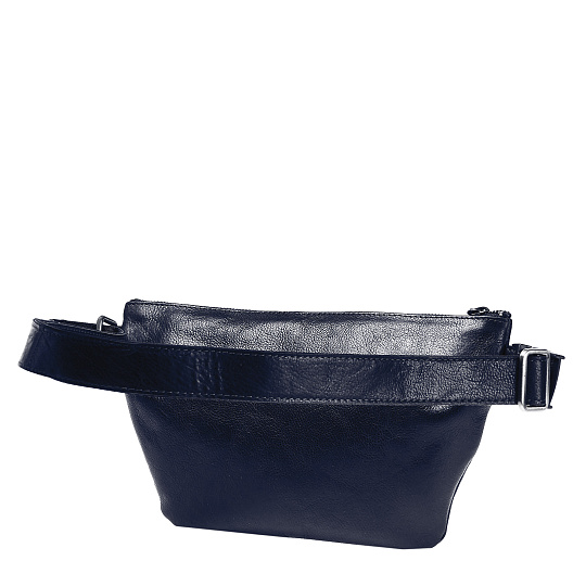 Сумка на пояс Dr. Koffer из натуральной кожи синяя