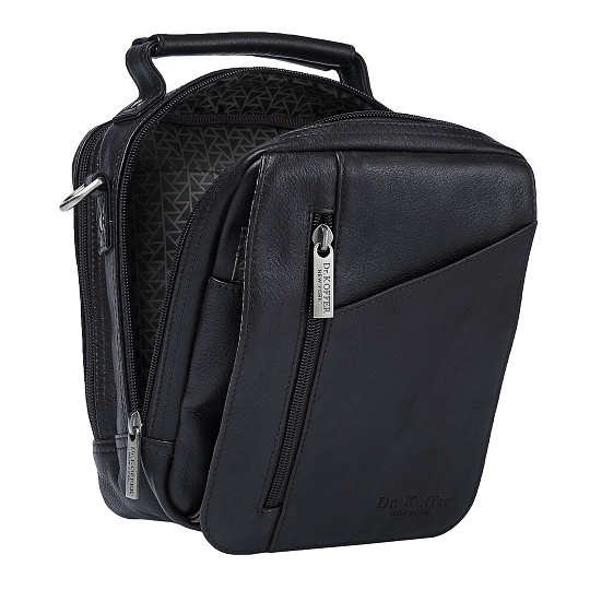 Сумка через плечо Dr.Koffer из натуральной кожи черная