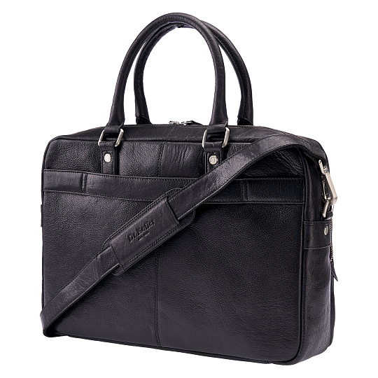 Деловая сумка Dr.Koffer из натуральной кожи черная