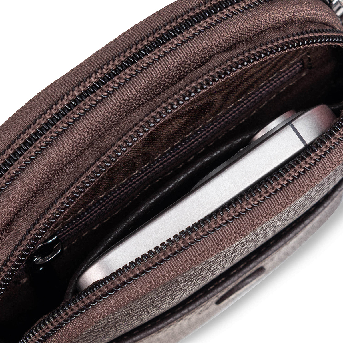 Сумка через плечо Dr.Koffer из натуральной кожи коричневая