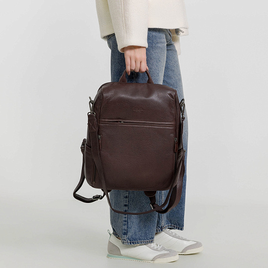 Рюкзак Dr.Koffer из натуральной кожи темно-коричневый