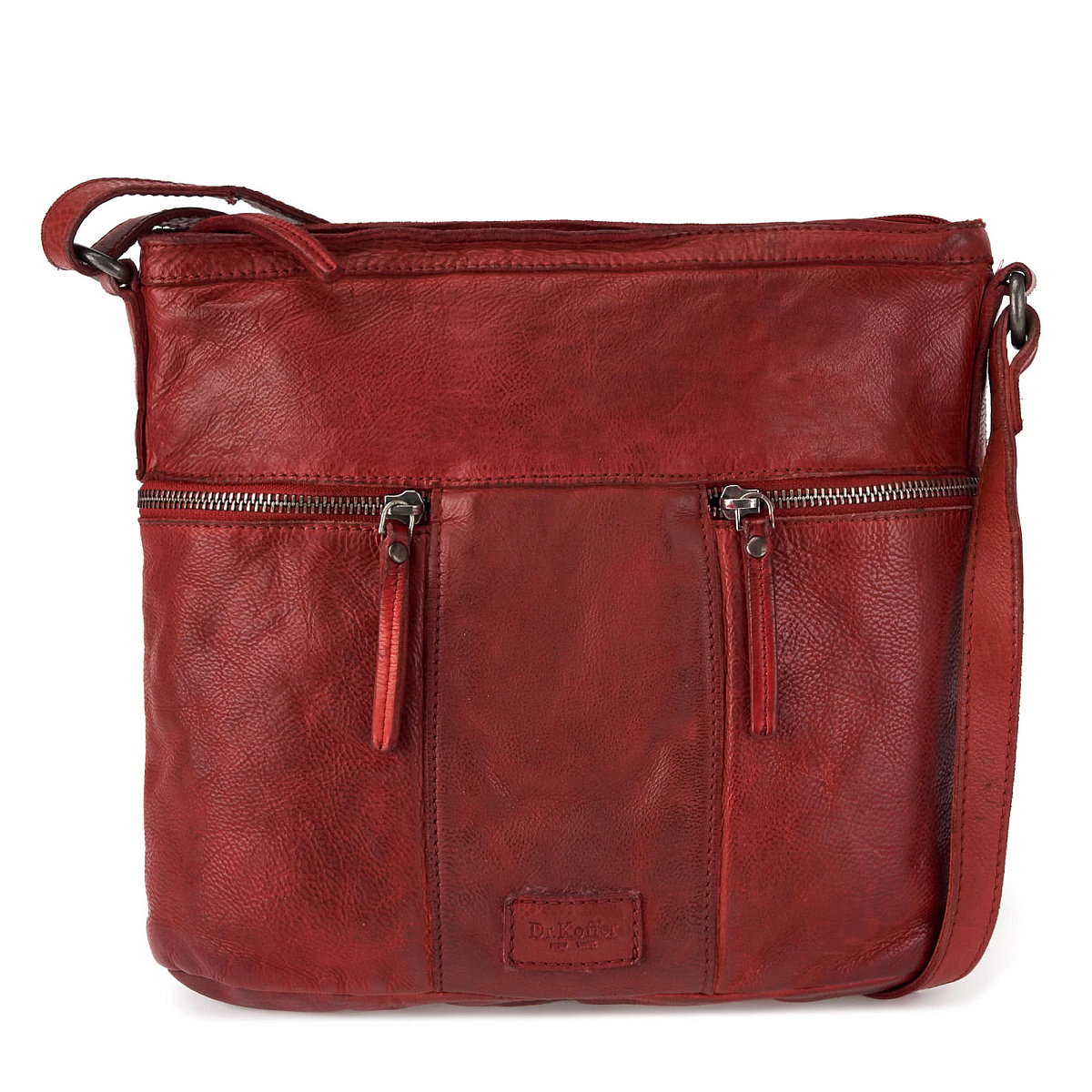 Сумка через плечо Dr.Koffer из натуральной кожи красная
