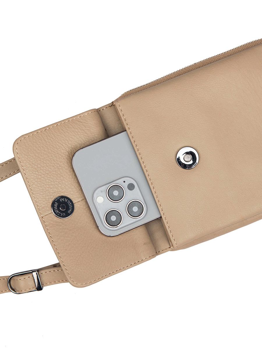 Сумка через плечо Dr.Koffer из натуральной кожи бежевая