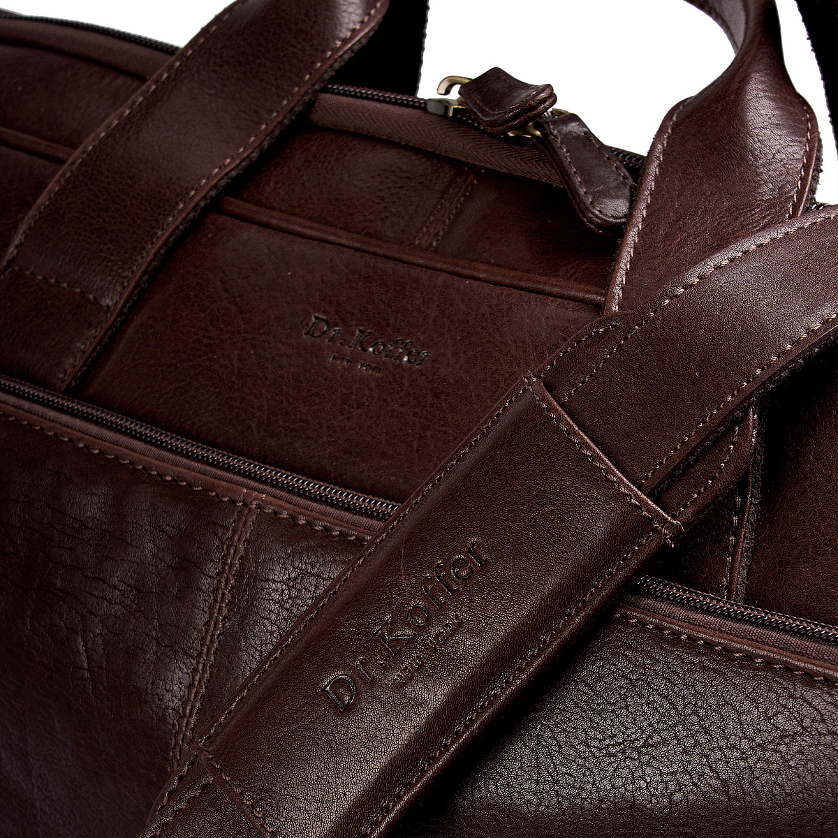 Сумка дорожная Dr.Koffer из натуральной кожи коричневая