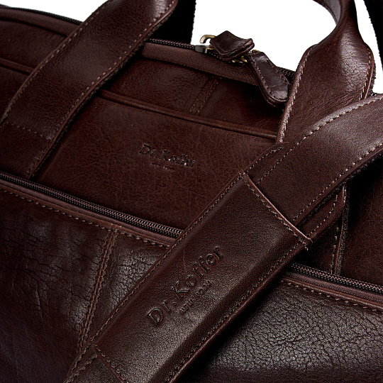 Сумка дорожная Dr.Koffer из натуральной кожи коричневая