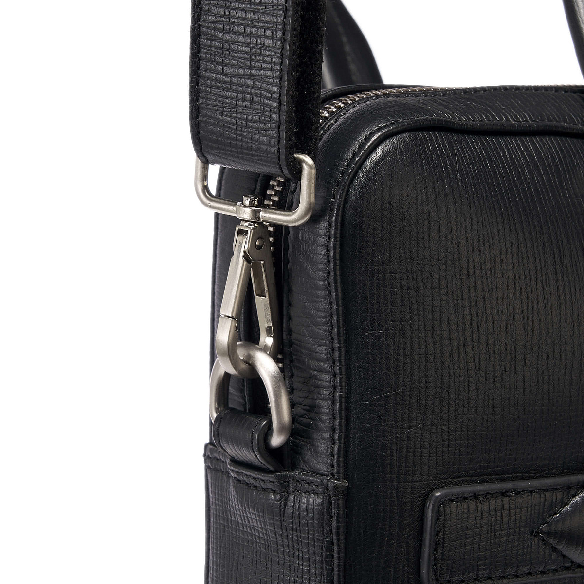 Деловая сумка Dr.Koffer из натуральной кожи черная