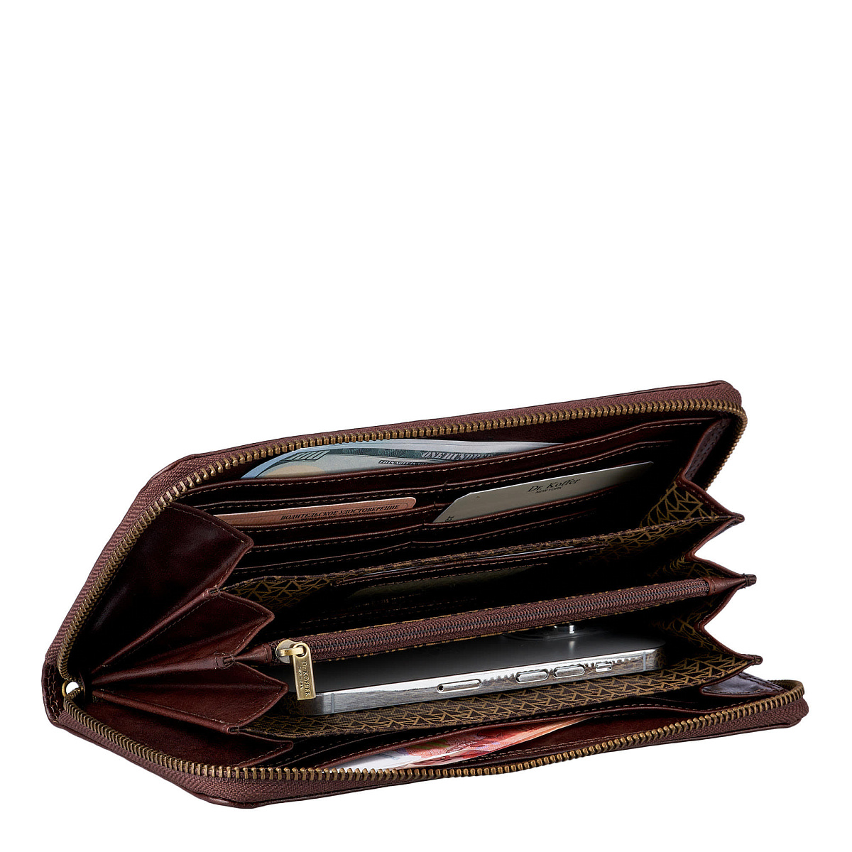 Портмоне Dr.Koffer из натуральной кожи коричневое