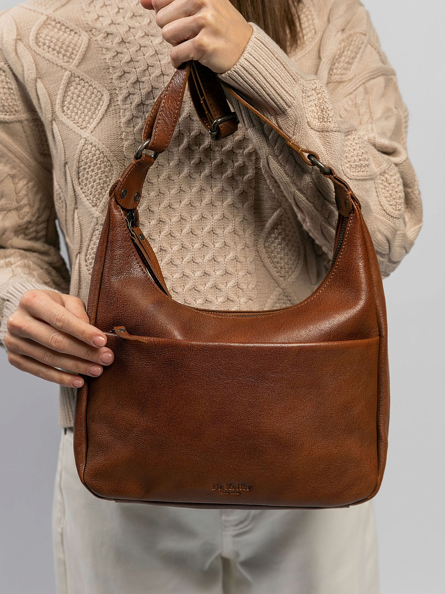 Женская сумка Dr.Koffer из натуральной кожи коричневая