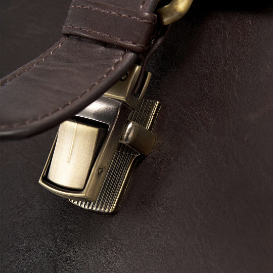 Портфель Dr.Koffer из натуральной кожи темно-коричневый