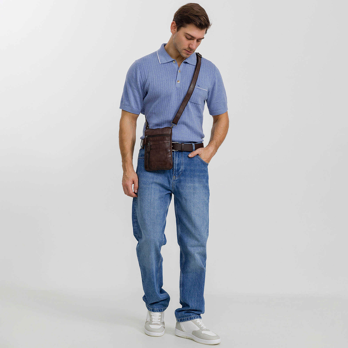 Сумка через плечо Dr.Koffer из натуральной кожи коричневая