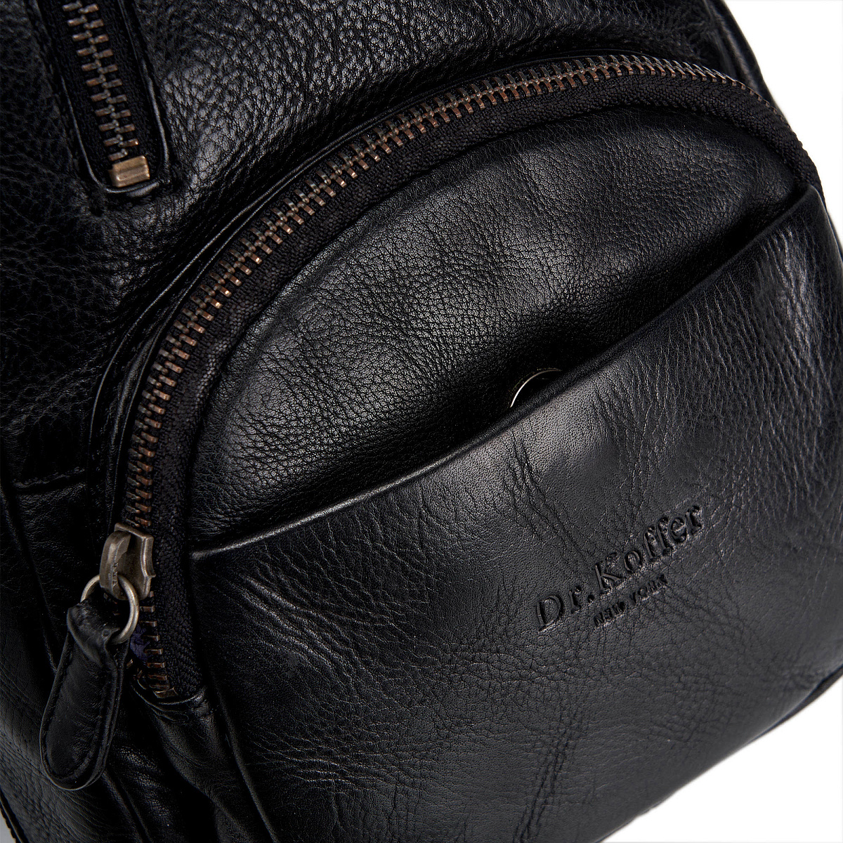 Рюкзак Dr.Koffer из натуральной кожи черный