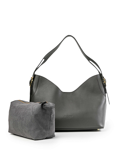 Женская сумка Dr.Koffer из натуральной кожи серая