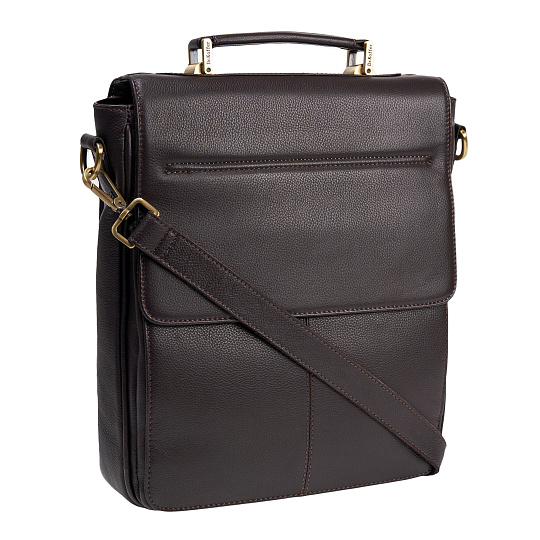 Деловая сумка Dr.Koffer из натуральной кожи темно-коричневая