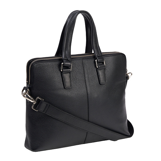 Деловая сумка Dr.Koffer из натуральной кожи черная