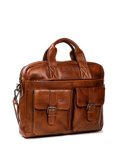 Деловая сумка Dr.Koffer из натуральной кожи коричневая