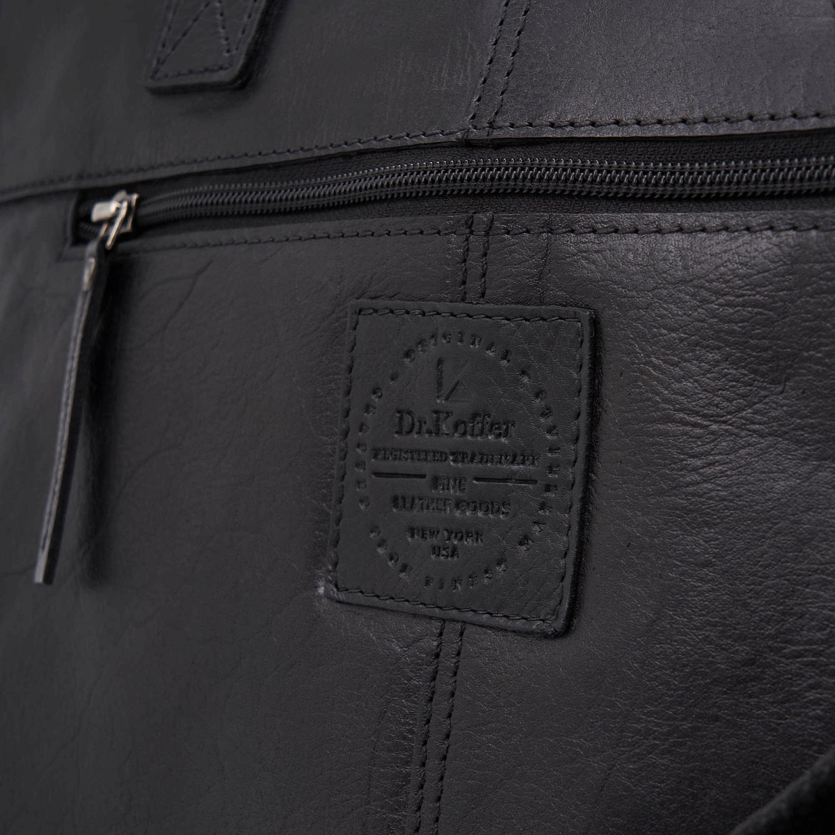 Деловая сумка Dr.Koffer из натуральной кожи черная
