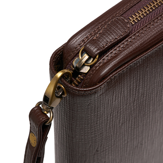 Сумка барсетка из натуральной кожи Dr. Koffer коричневая