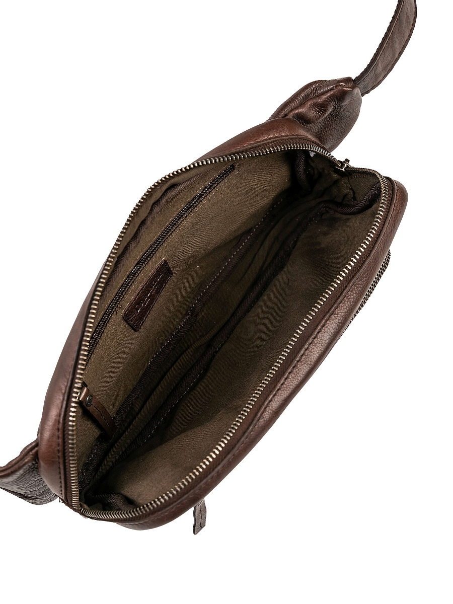 Сумка на пояс Dr. Koffer из натуральной кожи коричневая