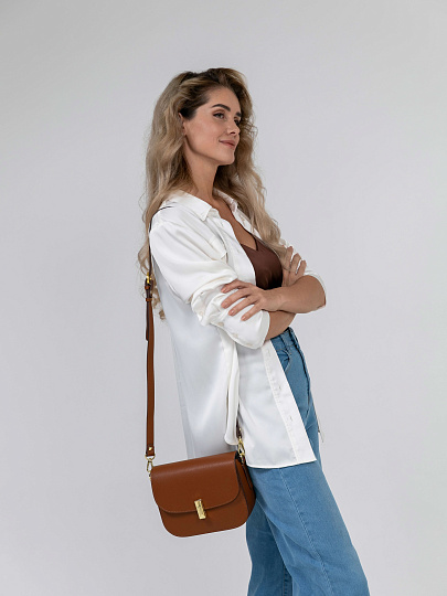 Женская сумка Dr.Koffer из натуральной кожи коричневая