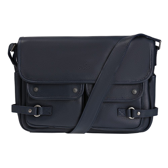 Деловая сумка Dr.Koffer из натуральной кожи синяя