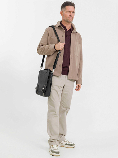 Деловая сумка Dr.Koffer из натуральной кожи черная