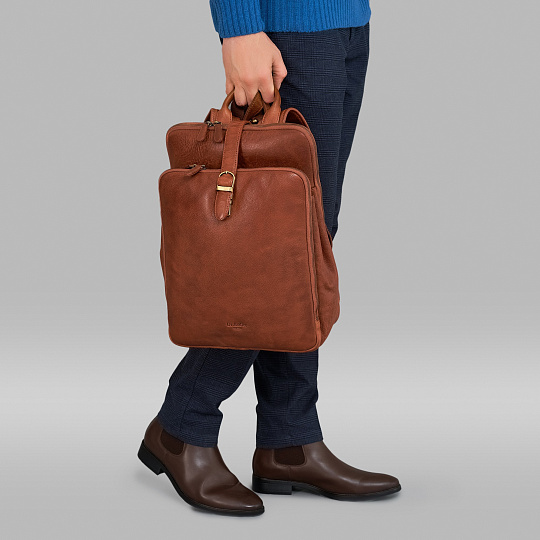 Рюкзак Dr.Koffer из натуральной кожи светло-коричневый