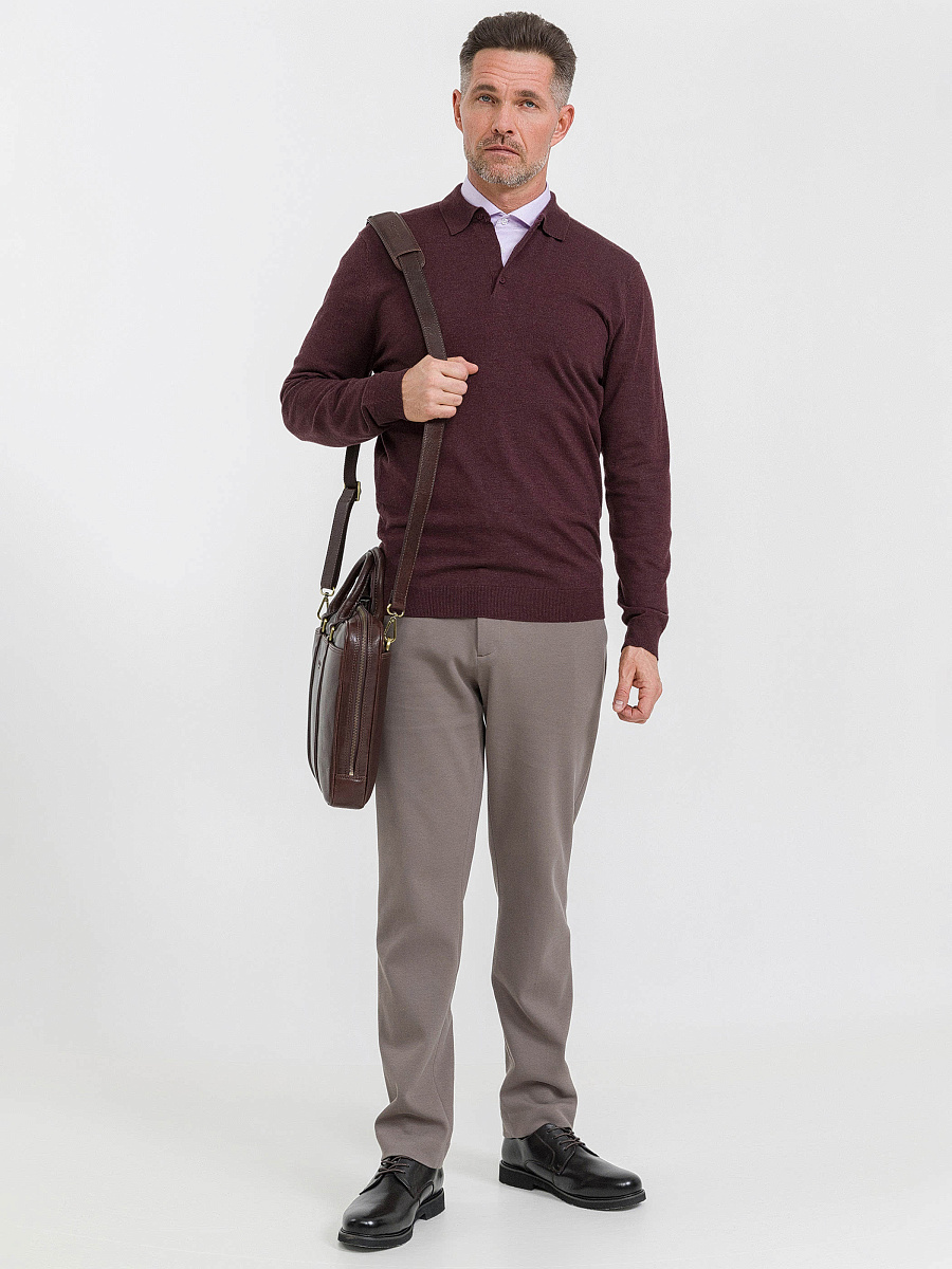 Деловая сумка Dr.Koffer из натуральной кожи темно-коричневая